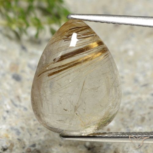 10.69ct Natural Light Yellow Rutile Quartz, Pear Shape, Transparent