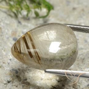 Rutile Quartz Gemstone in 16.6 x 13.3 mm Size for Sale, Rutile Quartz Stone in Light Yellow Color