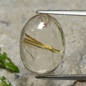7.9ct Oval Cabochon Colorless Golden Rutile Quartz for sale thumb image of 7.9ct Oval Cabochon Colorless Golden Rutile Quartz (ID: 307415)