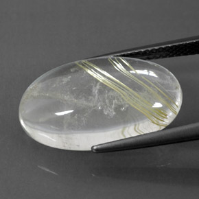 Rutile Quartz Gemstone in 19.9 x 12 mm Size for Sale, Rutile Quartz Stone in Colorless Golden Color