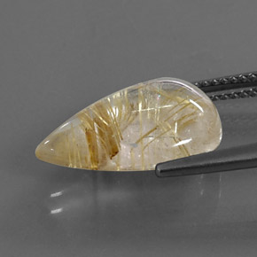 Rutile Quartz Gemstone in 16.7 x 11.7 mm Size for Sale, Rutile Quartz Stone in Colorless Golden Color