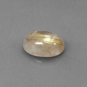 1.75 ct Yellow Rutile Quartz Gemstone, Rutile Quartz Gem in Oval Cabochon Shape for Sale.