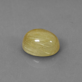 1.89 ct Yellow Rutile Quartz Gemstone, Rutile Quartz Gem in Oval Cabochon Shape for Sale.