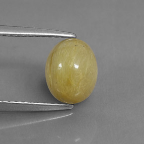 1.89 ct Yellow Rutile Quartz Stone, Natural Rutile Quartz in Oval Cabochon Shape for Sale