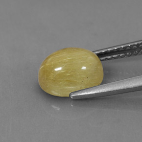 Rutile Quartz Gemstone in 8.3 x 6.6 mm Size for Sale, Rutile Quartz Stone in Colorless Golden Color