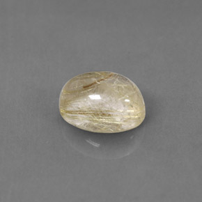 1.54 ct Yellow Rutile Quartz Stone, Natural Rutile Quartz in Oval Cabochon Shape for Sale