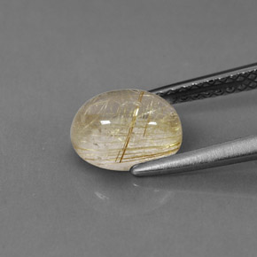 Rutile Quartz Gemstone in 8 x 6 mm (calibrated) Size for Sale, Rutile Quartz Stone in Colorless Golden Color