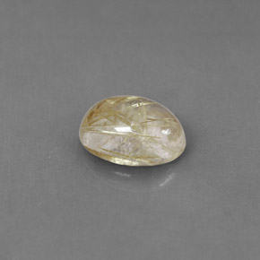 1.24 ct Yellow Rutile Quartz Stone, Natural Rutile Quartz in Oval Cabochon Shape for Sale