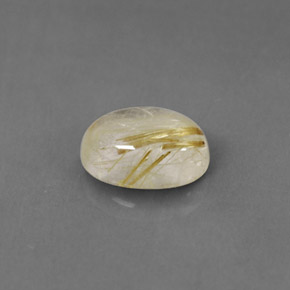 1.51 ct Yellow Rutile Quartz Gemstone, Rutile Quartz Gem in Oval Cabochon Shape for Sale.