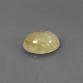 1.30 ct Yellow Rutile Quartz Stone, Natural Rutile Quartz in Oval Cabochon Shape for Sale
