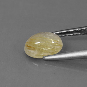 Rutile Quartz Gemstone in 8 x 6 mm (calibrated) Size for Sale, Rutile Quartz Stone in Colorless Golden Color