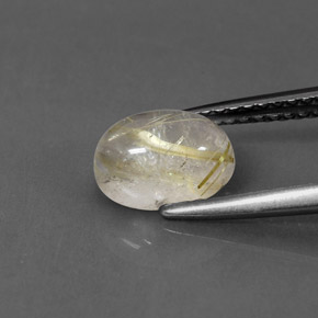 Rutile Quartz Gemstone in 8 x 6 mm (calibrated) Size for Sale, Rutile Quartz Stone in Colorless Golden Color