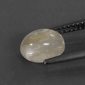 Rutile Quartz Gemstone in 8 x 6.3 mm Size for Sale, Rutile Quartz Stone in Colorless Golden Color