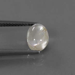 1.41 ct Yellow Rutile Quartz Stone, Natural Rutile Quartz in Oval Cabochon Shape for Sale