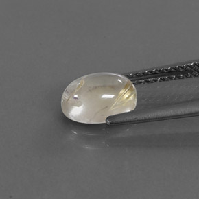 Rutile Quartz Gemstone in 8 x 6 mm (calibrated) Size for Sale, Rutile Quartz Stone in Colorless Golden Color