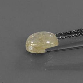 Rutile Quartz Gemstone in 8 x 6 mm (calibrated) Size for Sale, Rutile Quartz Stone in Colorless Golden Color