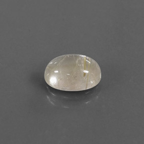 1.40 ct Yellow Rutile Quartz Gemstone, Rutile Quartz Gem in Oval Cabochon Shape for Sale.
