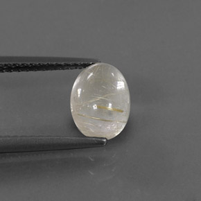 1.40 ct Yellow Rutile Quartz Stone, Natural Rutile Quartz in Oval Cabochon Shape for Sale