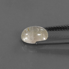 Rutile Quartz Gemstone in 8 x 6 mm (calibrated) Size for Sale, Rutile Quartz Stone in Colorless Golden Color