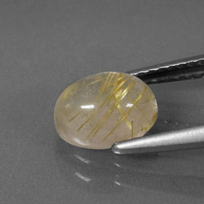 Rutile Quartz Gemstone in 8 x 6 mm (calibrated) Size for Sale, Rutile Quartz Stone in Colorless Golden Color