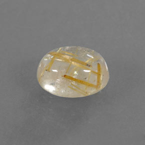 1.48 ct Yellow Rutile Quartz Stone, Natural Rutile Quartz in Oval Cabochon Shape for Sale