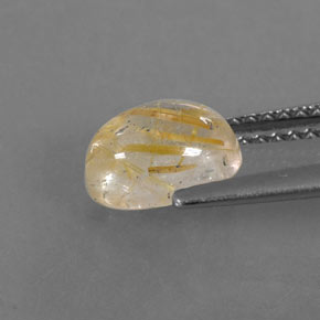 Rutile Quartz Gemstone in 8 x 6 mm (calibrated) Size for Sale, Rutile Quartz Stone in Colorless Golden Color