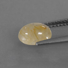 Rutile Quartz Gemstone in 8 x 6 mm (calibrated) Size for Sale, Rutile Quartz Stone in Colorless Golden Color