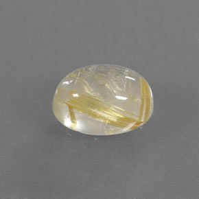 1.52 ct Yellow Rutile Quartz Stone, Natural Rutile Quartz in Oval Cabochon Shape for Sale