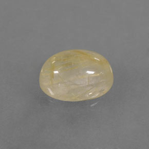 1.49 ct Yellow Rutile Quartz Stone, Natural Rutile Quartz in Oval Cabochon Shape for Sale