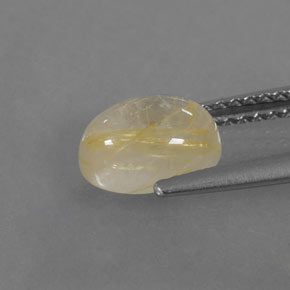 Rutile Quartz Gemstone in 8 x 6 mm (calibrated) Size for Sale, Rutile Quartz Stone in Colorless Golden Color