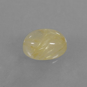 1.57 ct Yellow Rutile Quartz Stone, Natural Rutile Quartz in Oval Cabochon Shape for Sale
