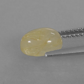 Rutile Quartz Gemstone in 8 x 6 mm (calibrated) Size for Sale, Rutile Quartz Stone in Colorless Golden Color