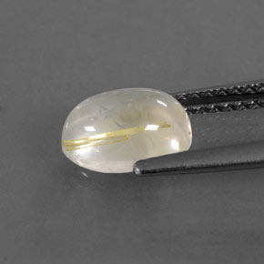 Rutile Quartz Gemstone in 8 x 6 mm (calibrated) Size for Sale, Rutile Quartz Stone in Colorless Golden Color