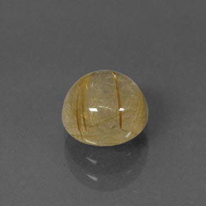 1.71 ct Yellow Rutile Quartz Stone, Natural Rutile Quartz in Round Cabochon Shape for Sale