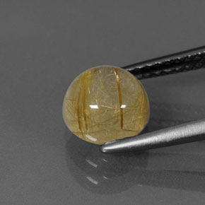Rutile Quartz Gemstone in 7 mm (calibrated) Size for Sale, Rutile Quartz Stone in Colorless Golden Color