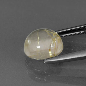 Rutile Quartz Gemstone in 7 mm (calibrated) Size for Sale, Rutile Quartz Stone in Colorless Golden Color