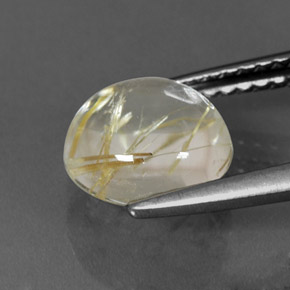 Rutile Quartz Gemstone in 8 mm (calibrated) Size for Sale, Rutile Quartz Stone in Colorless Golden Color