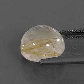 Rutile Quartz Gemstone in 8 mm (calibrated) Size for Sale, Rutile Quartz Stone in Colorless Golden Color