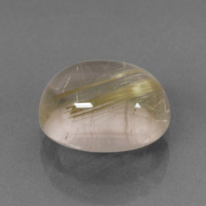2.29 ct Yellow Rutile Quartz Stone, Natural Rutile Quartz in Oval Cabochon Shape for Sale