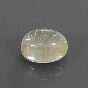 2.45 ct Yellow Rutile Quartz Stone, Natural Rutile Quartz in Oval Cabochon Shape for Sale