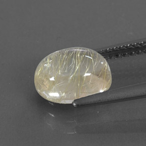 Rutile Quartz Gemstone in 9 x 7 mm (calibrated) Size for Sale, Rutile Quartz Stone in Colorless Golden Color