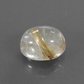 2.72 ct Yellow Rutile Quartz Stone, Natural Rutile Quartz in Oval Cabochon Shape for Sale