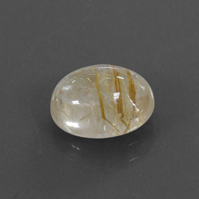 2.04 ct Yellow Rutile Quartz Stone, Natural Rutile Quartz in Oval Cabochon Shape for Sale