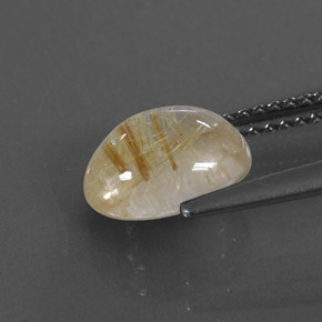 Rutile Quartz Gemstone in 9 x 7 mm (calibrated) Size for Sale, Rutile Quartz Stone in Colorless Golden Color