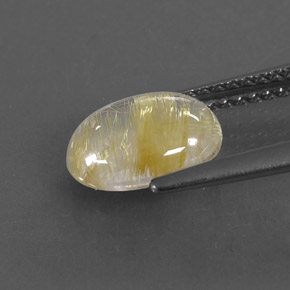 Rutile Quartz Gemstone in 9 x 7 mm (calibrated) Size for Sale, Rutile Quartz Stone in Colorless Golden Color