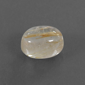 2.09 ct Yellow Rutile Quartz Stone, Natural Rutile Quartz in Oval Cabochon Shape for Sale