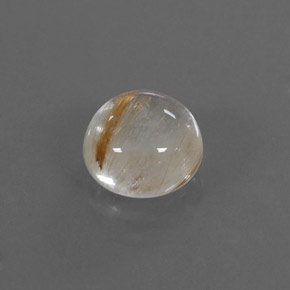 2.28 ct Yellow Rutile Quartz Stone, Natural Rutile Quartz in Round Cabochon Shape for Sale
