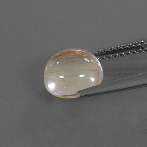 Rutile Quartz Gemstone in 8 mm (calibrated) Size for Sale, Rutile Quartz Stone in Colorless Golden Color
