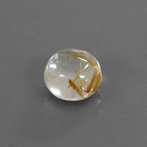 1.61 ct Yellow Rutile Quartz Stone, Natural Rutile Quartz in Round Cabochon Shape for Sale
