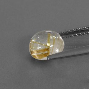 Rutile Quartz Gemstone in 7 mm (calibrated) Size for Sale, Rutile Quartz Stone in Colorless Golden Color